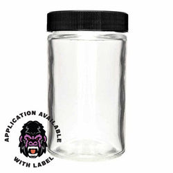 10oz Glass Jar With Lid - Available In Black Or White Lid - (36 Count)-Glass Jars
