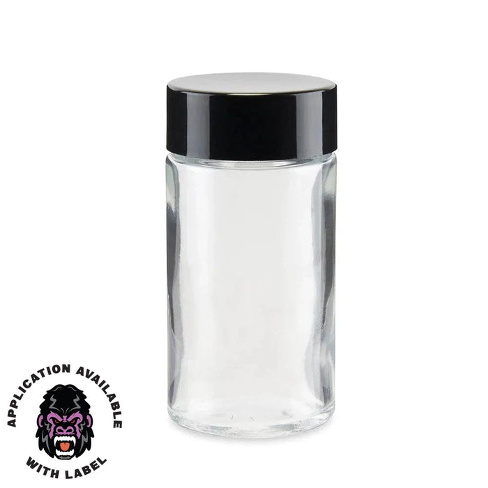 84mm Clear Glass Blunt Tube w/ Plastic Child Proof Black Or White Cap - (180 Count)-Joint Tubes & Blunt Tubes