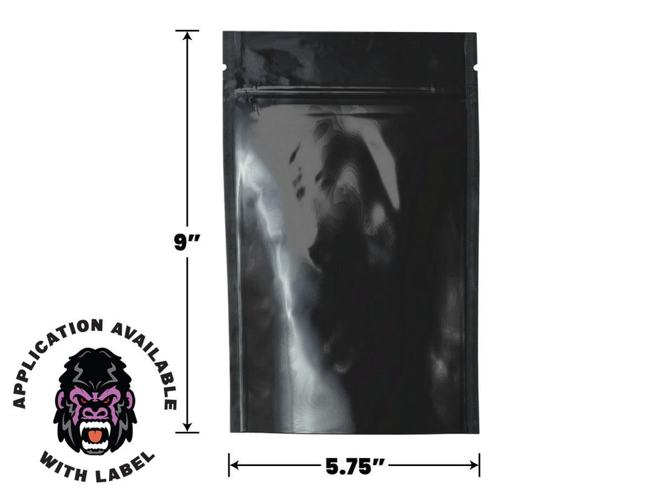 Mylar Bag Opaque Black - 1 Oz - 28 Grams - (100 to 50,000 Count)-MYLAR SMELL PROOF BAGS