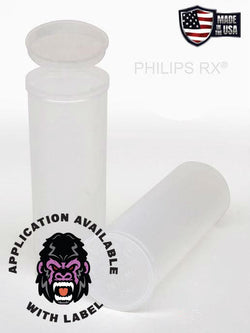 Philips RX 60 Dram Pop Top Vial - 1/2 Oz - Child Resistant -Translucent Clear - (75 Count)-Pop Top Vials