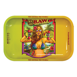 RAW Brazil Girl Metal Rolling Tray - Small - (1 Count)-Rolling Trays and Accessories