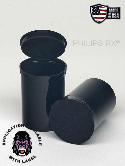 SAMPLE of Pop Top Vial - Philips 30 Dram - 1/4 Oz - Child Resistant - Black - Opaque - (1 Count SAMPLE)-Pop Top Vials