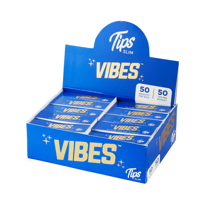 Vibes Tips Display - (50 Booklets Per Display - Wide And Slim Sizes)-Papers and Cones