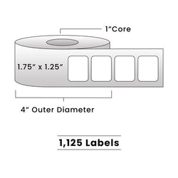 Zebra Direct Thermal Labels - Metrc Label - 1.75" x 1.25" - 1" Core / 4" Outer Diameter - (1,110 Labels Per Roll)-Stock Labels