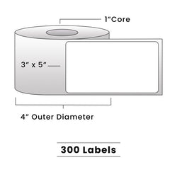 Zebra Direct Thermal Labels - Metrc Label - 3" x 5" - 1" Core / 4" Outer Diameter - (320 Labels Per Roll)-Stock Labels