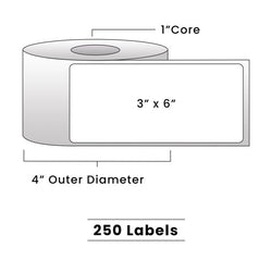 Zebra Direct Thermal Labels - Metrc Label - 3" x 6" - 1" Core / 4" Outer Diameter - (270 Labels Per Roll)-Stock Labels