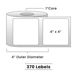 Zebra Direct Thermal Labels - Metrc Label - 4" x 4" - 1" Core / 4" Outer Diameter - (390 Labels Per Roll)-Stock Labels