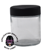 4oz Extra Wide Clear Glass Jar with Black Child-Proof Cap (24 Count Case)-Glass Jars