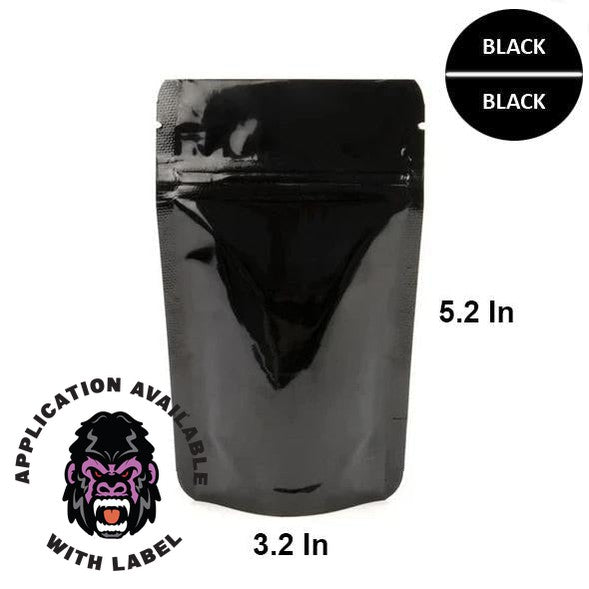 Mylar Bag Black Metallized Opaque - 1 Gram (100, 500 or 1,000 Count)-MYLAR SMELL PROOF BAGS