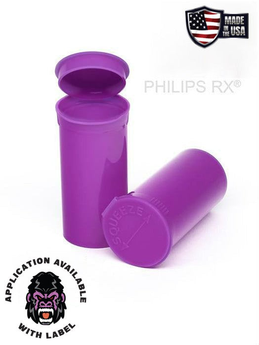 Philips RX 13 Dram Pop Top Vial - 1 Gram - Child Resistant - Grape - Opaque (315 Count)-Pop Top Vials