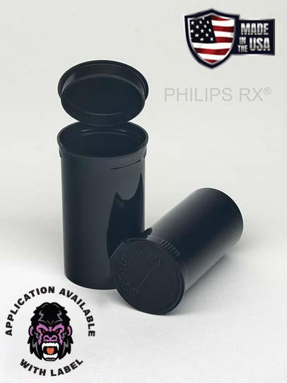 Philips RX 19 Dram Pop Top Vial - 1/8 Oz - Child Resistant - Opaque Black (225 Count)-Pop Top Vials