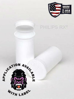Philips RX 19 Dram Pop Top Vial - 1/8 Oz - Child Resistant - Opaque White - (225 Count)-Pop Top Vials