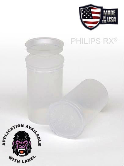 Philips RX 19 Dram Pop Top Vial - 1/8 Oz - Child Resistant - Translucent Clear (225 Count)-Pop Top Vials
