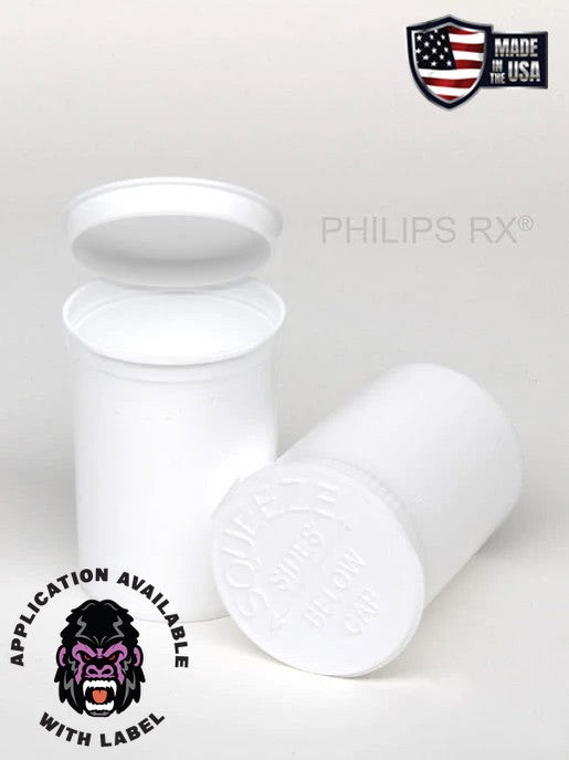 Philips RX 30 Dram Pop Top Vial - 1/4 Oz - Child Resistant - Opaque White - (150 Count)-Pop Top Vials