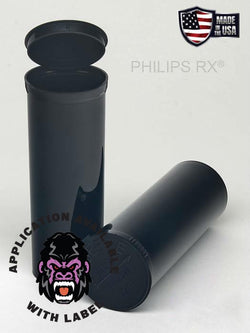 Philips RX 60 Dram Pop Top Vial - 1/2 Oz - Child Resistant - Black - Opaque (75 Count)-Pop Top Vials