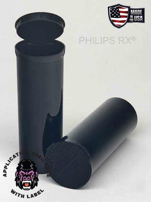 Philips RX 60 Dram Pop Top Vial - 1/2 Oz - Child Resistant - Black - Opaque (75 Count)-Pop Top Vials