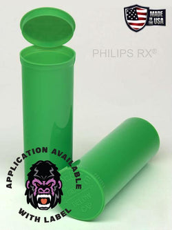 Philips RX 60 Dram Pop Top Vial - 1/2 Oz - Child Resistant - Lime Green - Opaque (75 Count)-Pop Top Vials