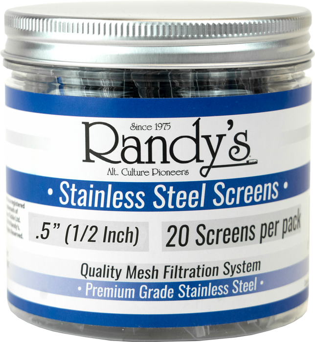 Randy's .5" Stainless Steel Screen Jar - (36 Packs Per Display)-Hand Glass, Rigs, & Bubblers