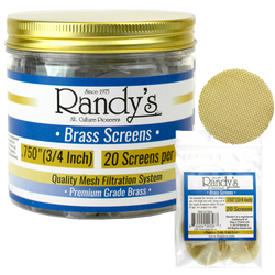 Randy's .750" Stainless Steel Screen Jar - Available In Stainless Steel Screen OR Brass - (36 Packs Per Display)-Hand Glass, Rigs, & Bubblers