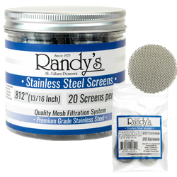 Randy's .812" Screen Jar - Available In Stainless Steel Screen OR Brass - (36 Packs Per Display)-Hand Glass, Rigs, & Bubblers