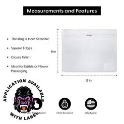 SAMPLE of 'Loud Lock Grip N Pull 12" x 9" Mylar Exit Bag - Opaque White' - (1 Count Sample)-Mylar Smell Proof Bags
