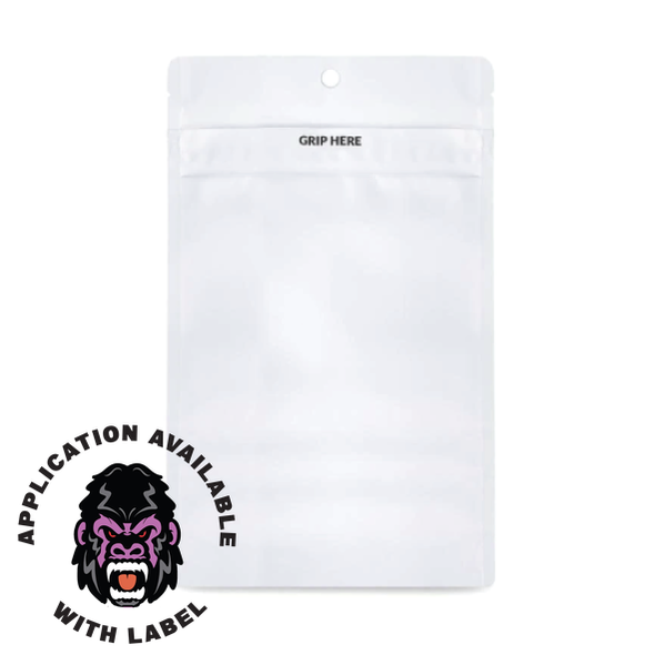SAMPLE of Loud Lock Grip N Pull Mylar Bag 1/2 Oz - 14 Grams - Child Resistant - Opaque White - (1 Count SAMPLE)-Mylar Smell Proof Bags