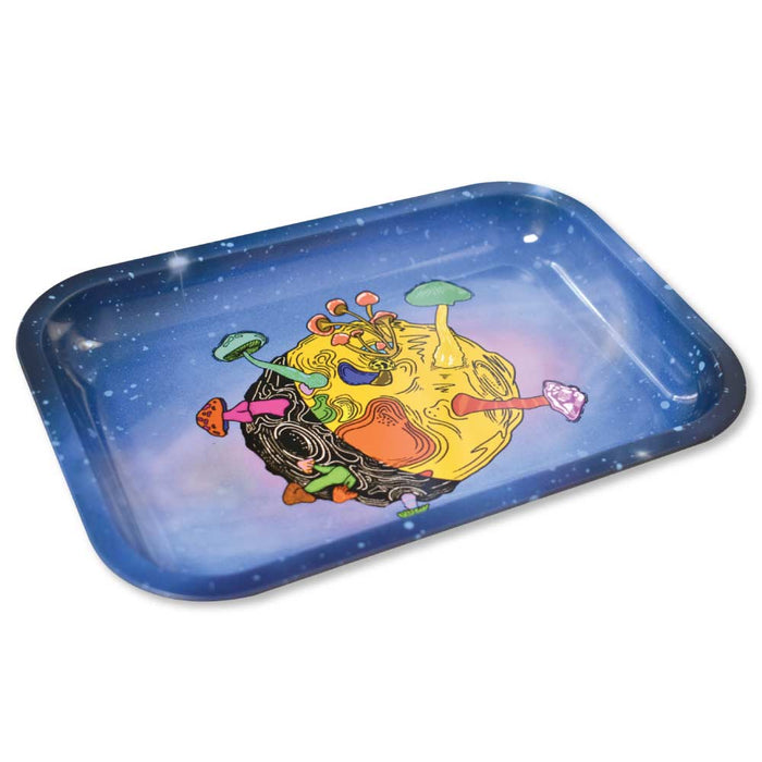 Zooted Brandz Shroomy Planet Metal Tray w/ Magnetic Lid - (1, 5 OR 10 Count)-Rolling Trays and Accessories