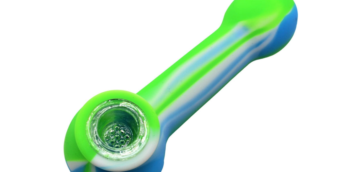4.5 Inch Spiral & Frit Spoon Glass Weed Pipe Weed Bowl