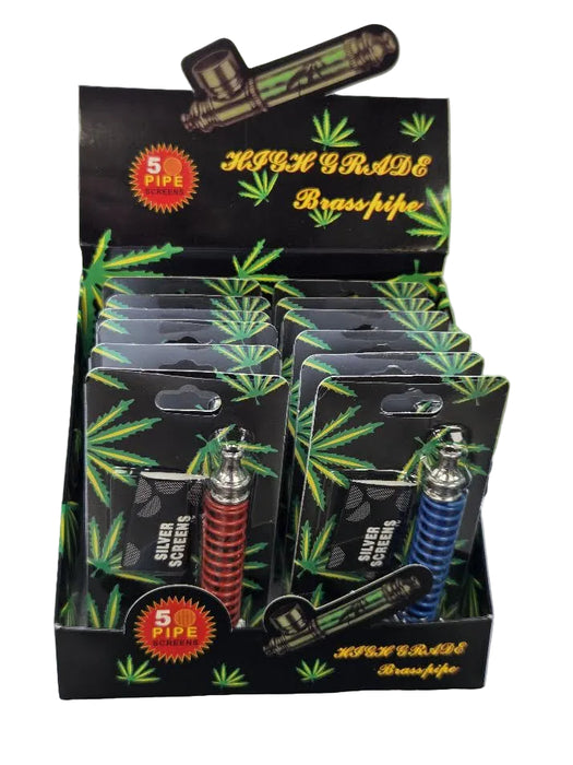 3.5" Spiral Metal Hand Pipe Screen Pack -(12 Count Display)-Hand Pipes, Rigs, & Bubblers-MJ Wholesale