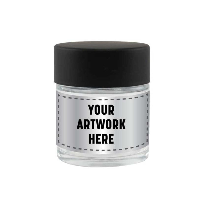 1 oz Clear Glass Jar With Matte White or Black Child Resistant Lid With Labels & Application-Glass Jars