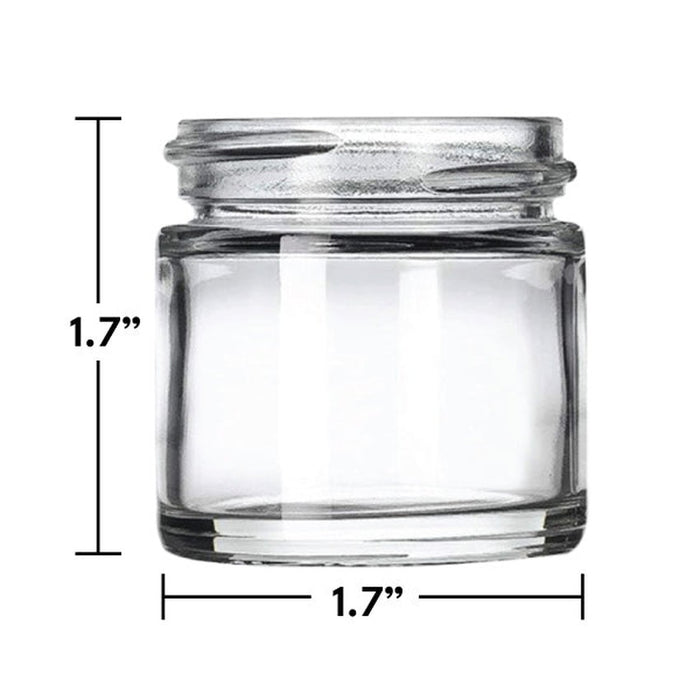 1 oz Clear Glass Straight Sided Round Jar With Smooth Black Lid - (160 - 16,000 Count)-Glass Jars