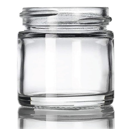 1 oz Clear Glass Straight Sided Round Jar With Smooth Black Lid - (160 - 16,000 Count)-Glass Jars