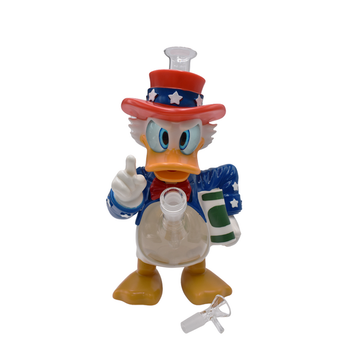 10” 3D DUCK Glass Water Pipe - (1 Count)-Hand Pipes, Rigs, & Bubblers