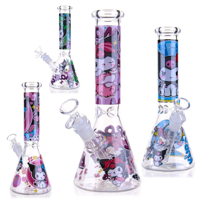 10″ Anime Kitty Glass Bong Beaker Water Pipe - Colors May Vary - (1 Count)-Hand Pipes, Rigs, & Bubblers