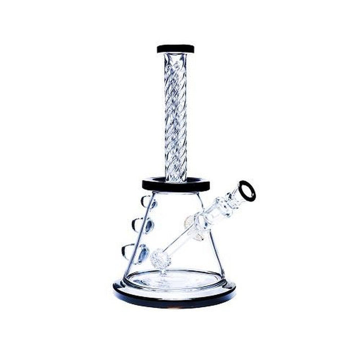 10" Bougie Beaker With Swirl Neck - Various Colors - (1 Count)-Hand Pipes, Rigs, & Bubblers