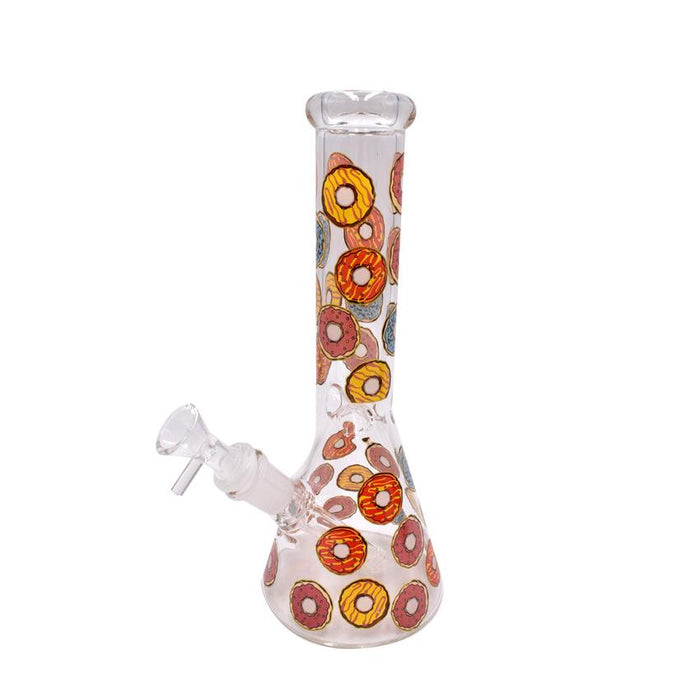 10" Donut Beaker Bong - Various Designs - (1 Count)-Hand Pipes, Rigs, & Bubblers