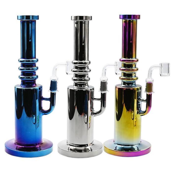 10" Electro Plated Water Pipe - Design And Color May Vary - (1 Count)-Hand Pipes, Rigs, & Bubblers