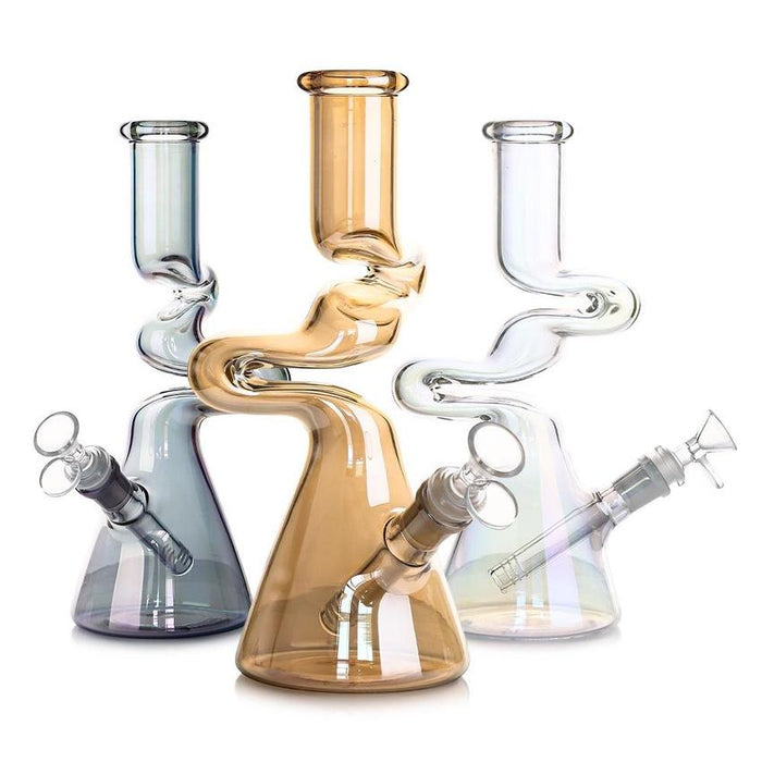 10" Electro Plated Zong Beaker with 14mm Male Bowl- (1 Count)-Hand Pipes, Rigs, & Bubblers