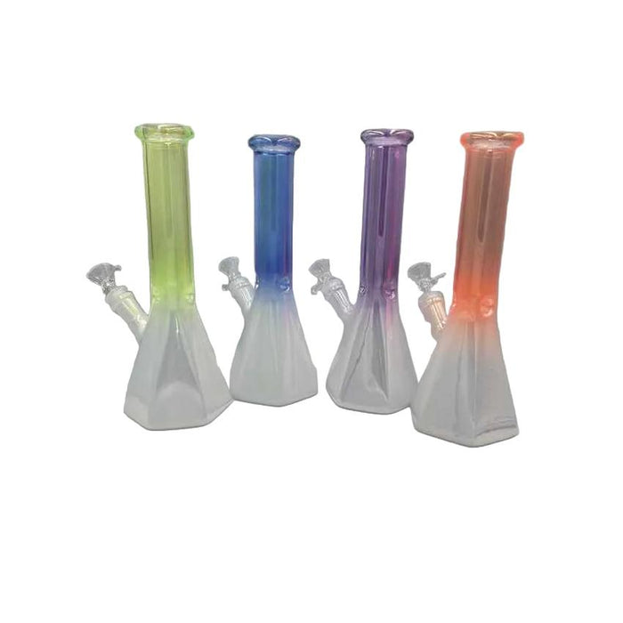 10" Frosted Octogon Waterpipe - Color May Vary - (1 Count)-Hand Pipes, Rigs, & Bubblers
