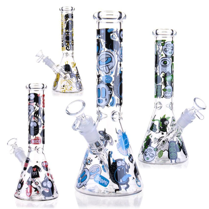 10″ Goblin Glass Bong Beaker Water Pipe - Colors May Vary - (1 Count)-Hand Pipes, Rigs, & Bubblers