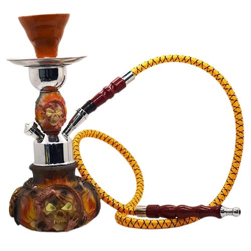 10” Skull and Dragon Acrylic Resin Hookah - Style & Color May Vary - (1 Count)-Hand Pipes, Rigs, & Bubblers