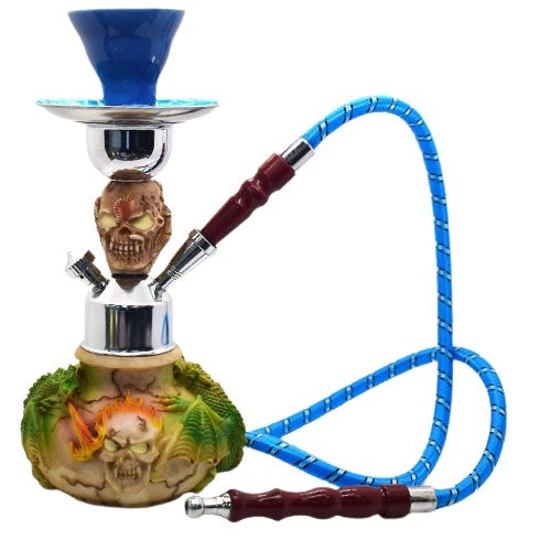 10” Skull and Dragon Acrylic Resin Hookah - Style & Color May Vary - (1 Count)-Hand Pipes, Rigs, & Bubblers