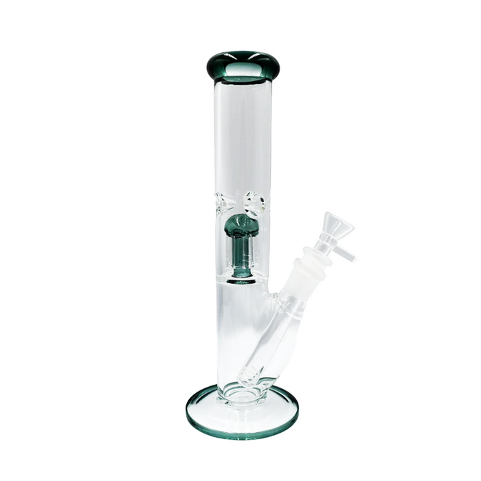 10" Straight Tube Tree Arm Perc Waterpipe - Colors May Vary - (1 Count)-Hand Pipes, Rigs, & Bubblers