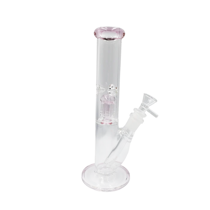 10" Straight Tube Tree Arm Perc Waterpipe - Colors May Vary - (1 Count)-Hand Pipes, Rigs, & Bubblers