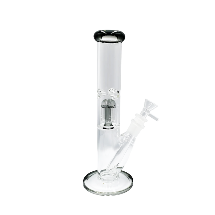 10" Straight Tube Tree Arm Perc Waterpipe - Colors May Vary - (1 Count)-Hand Pipes, Rigs, & Bubblers