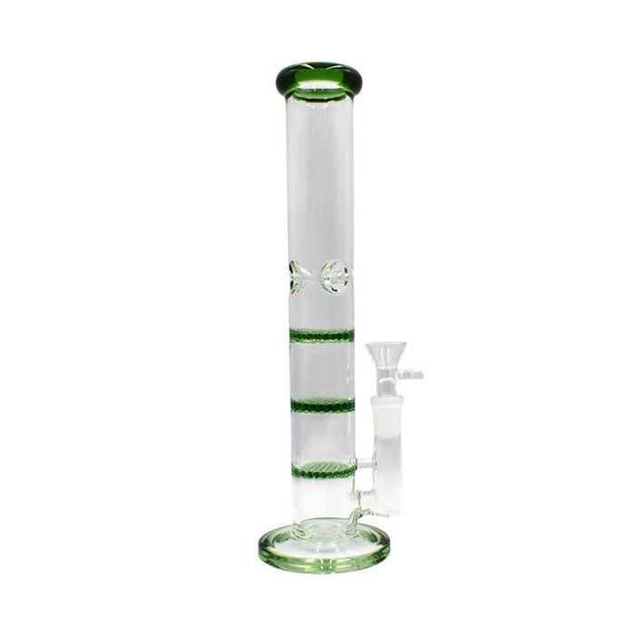 10.6" Triple Honeycomb Perc Waterpipe - Colors May Vary - (1 Count)-Hand Pipes, Rigs, & Bubblers