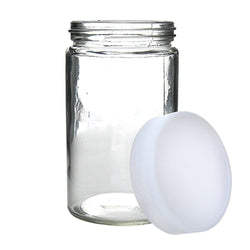 10oz Glass Jar With Lid - Available In Black Or White Lid - (36 Count)-Glass Jars