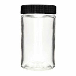 10oz Glass Jar with Lid - Available in Black or White Lid - (36 Count) White Lid - Mj Wholesale