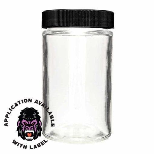 10oz Glass Jar with Lid - Available in Black or White Lid - (36 Count) White Lid - Mj Wholesale