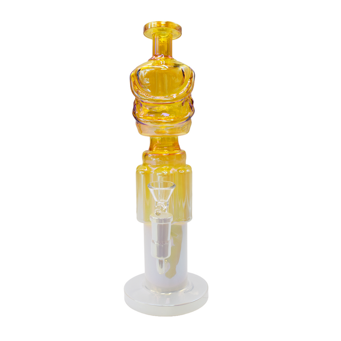 11" Plated Face Double Step Water Pipe - Assorted Colors - (1 Count)-Hand Pipes, Rigs, & Bubblers